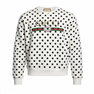 Gucci Black and White Polka Dot Crewneck Sweater